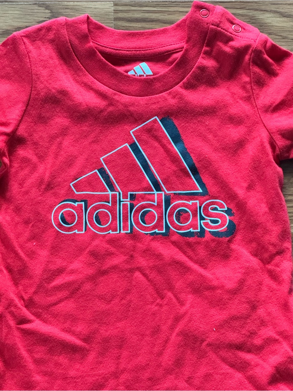 adidas Red Infant One-Piece Bodysuit with Logo - Picture 2 of 2
